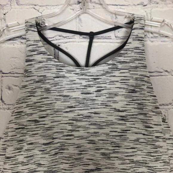 Lululemon Raise The Barre Tank Size 6 Tiger Space Dye Black White Dark Carbon - Picture 2 of 6